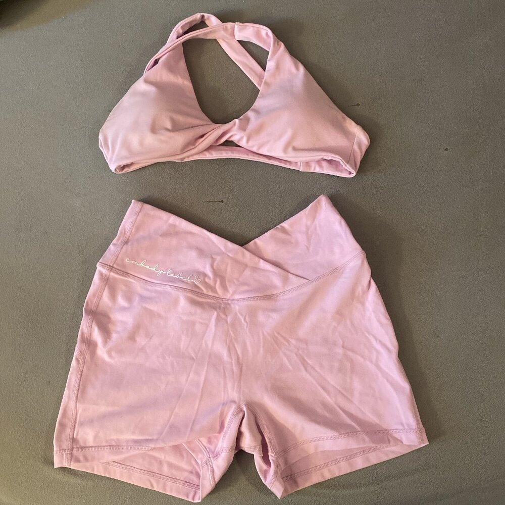 embody label pink workout set